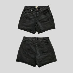 Madewell Faded Black Denim Baggy Jean Casual Vacation Shorts NWT 14